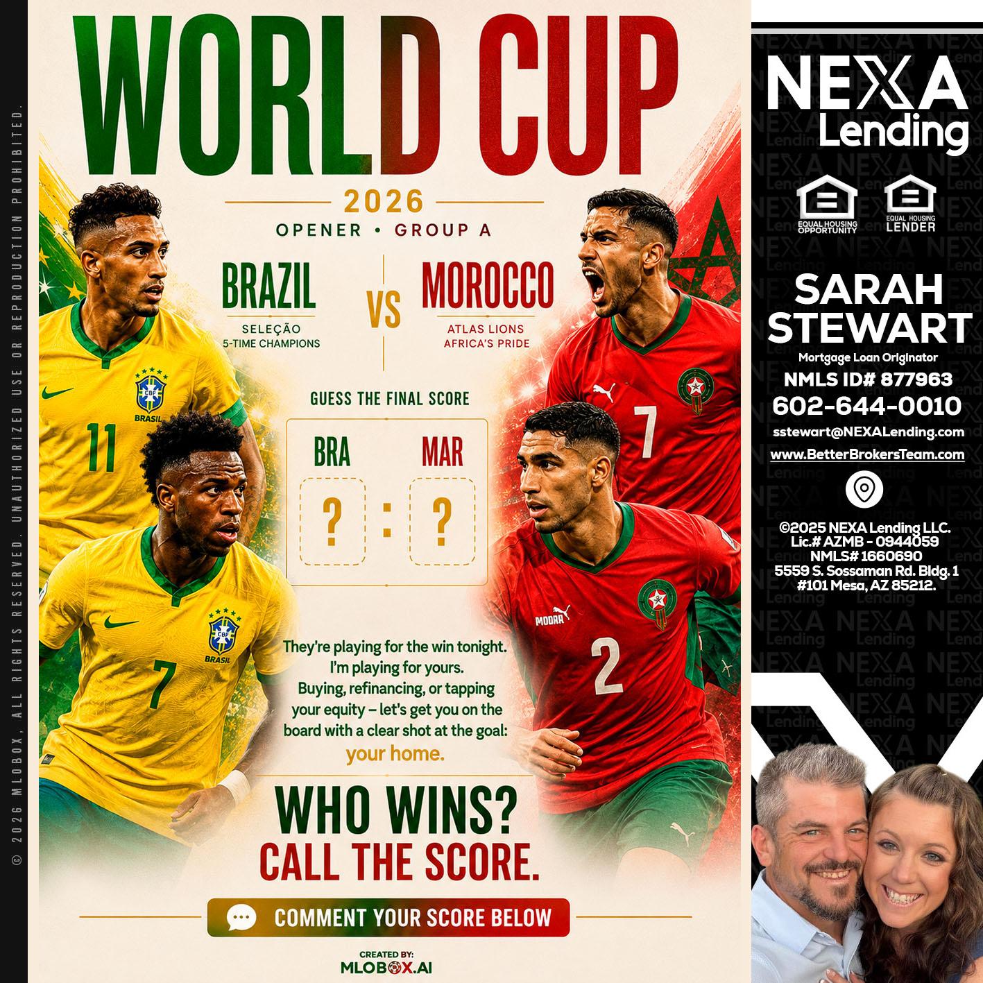 WORLD CUP - Sarah Stewart -Mortgage Loan Originator