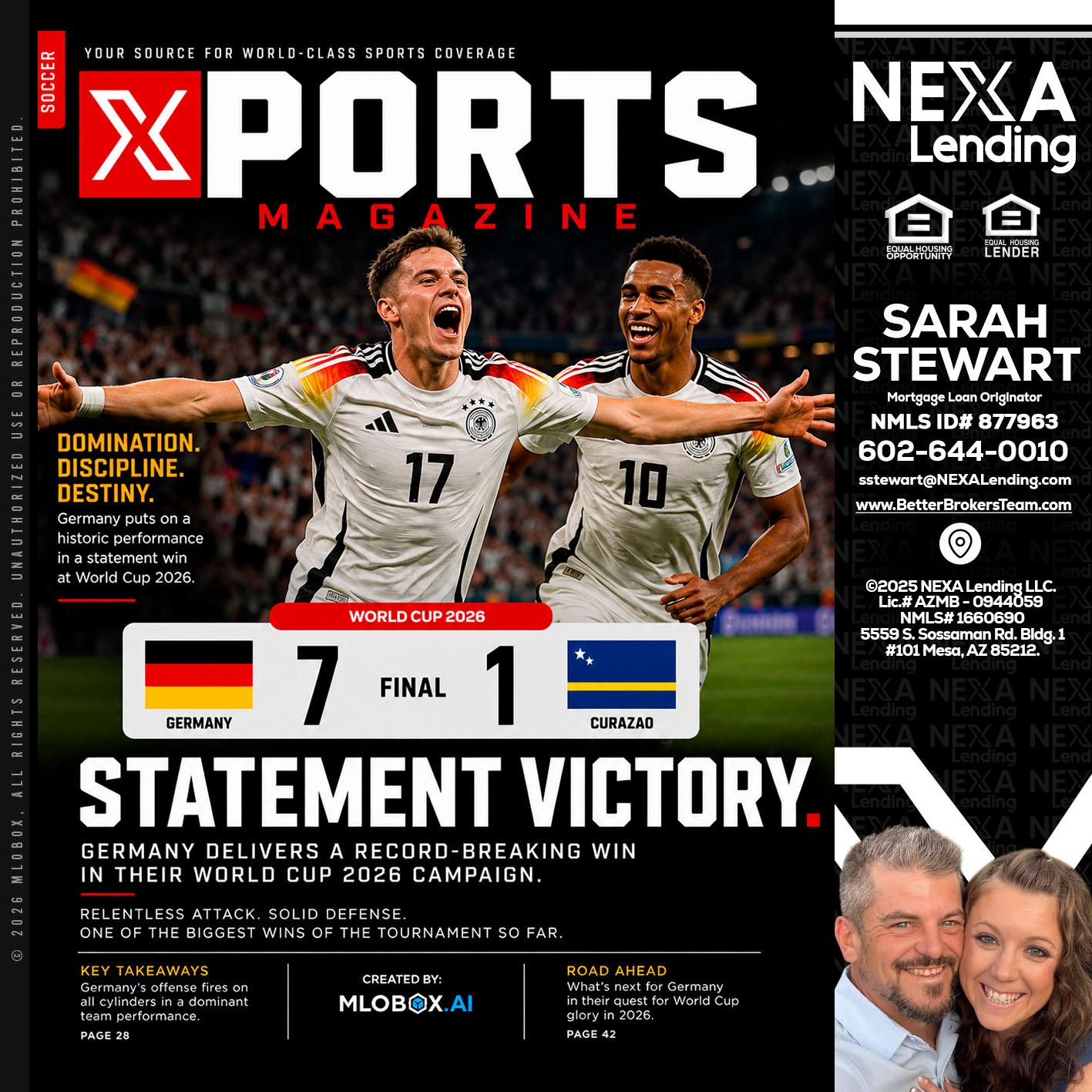 GERMANY VS CURASSAO (7-1) - Sarah Stewart -Mortgage Loan Originator