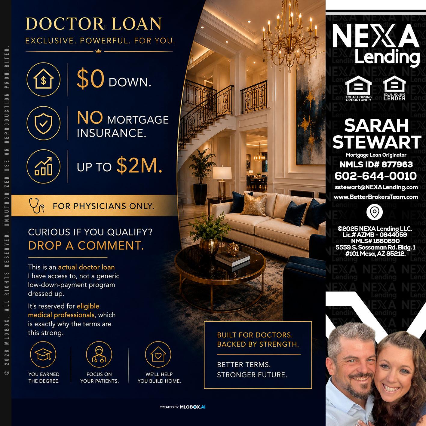 DOCTOR LOANS - Sarah Stewart -Mortgage Loan Originator