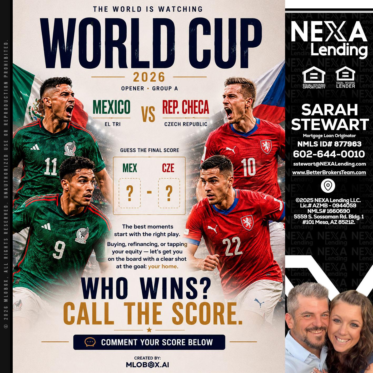 WORLD CUP 2026 - Sarah Stewart -Mortgage Loan Originator