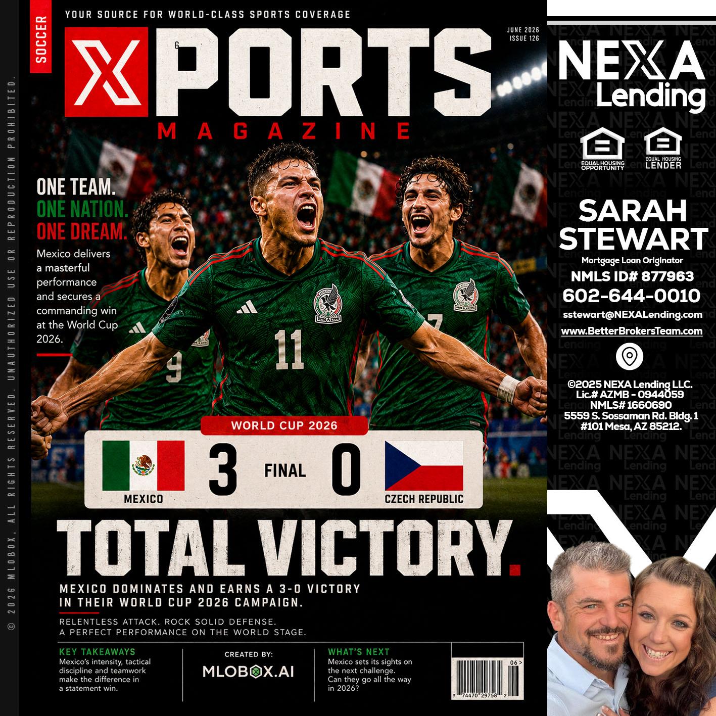 World Cup 2026 MEX 1-0 CZECH - Sarah Stewart -Mortgage Loan Originator