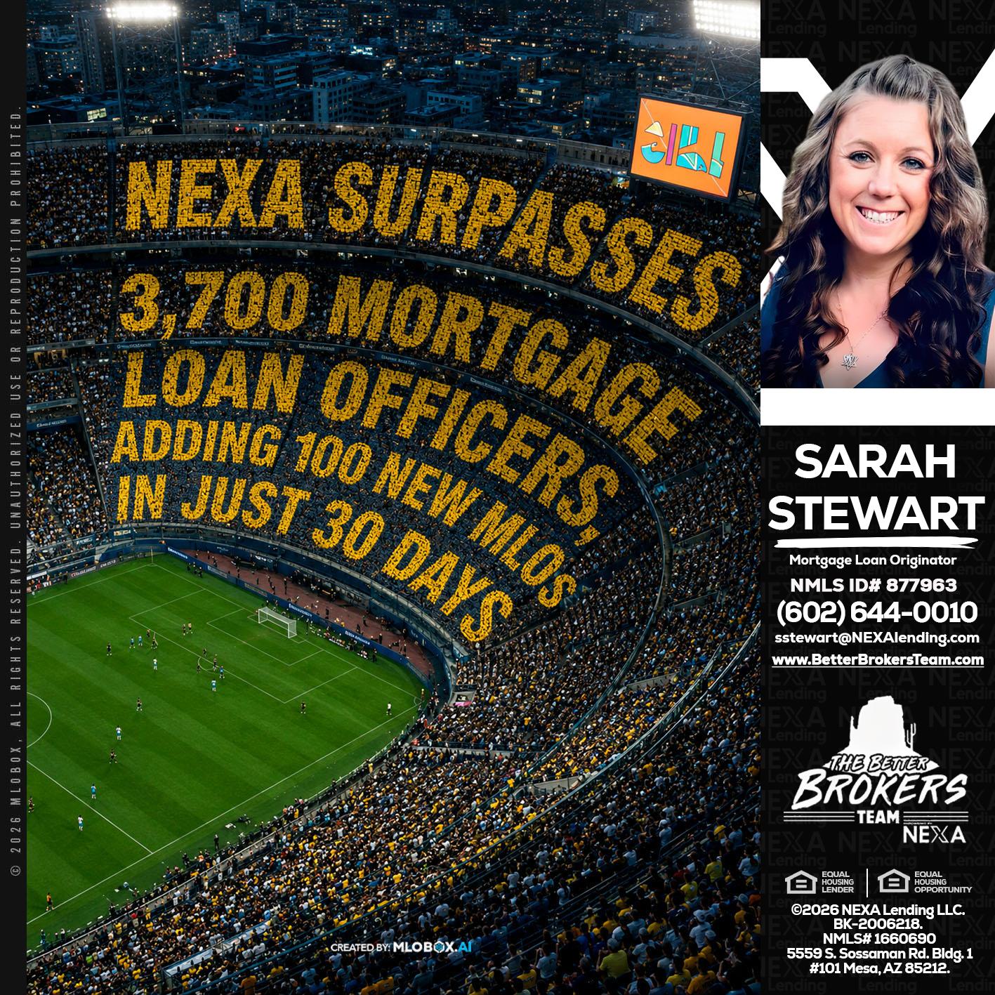 NEXA SURPASSES - Sarah Stewart -Mortgage Loan Originator