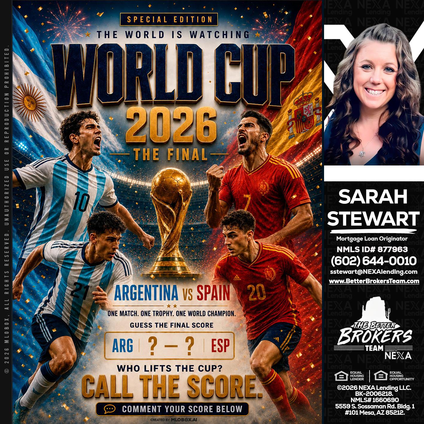 World Cup 2026 finals - Sarah Stewart -Mortgage Loan Originator