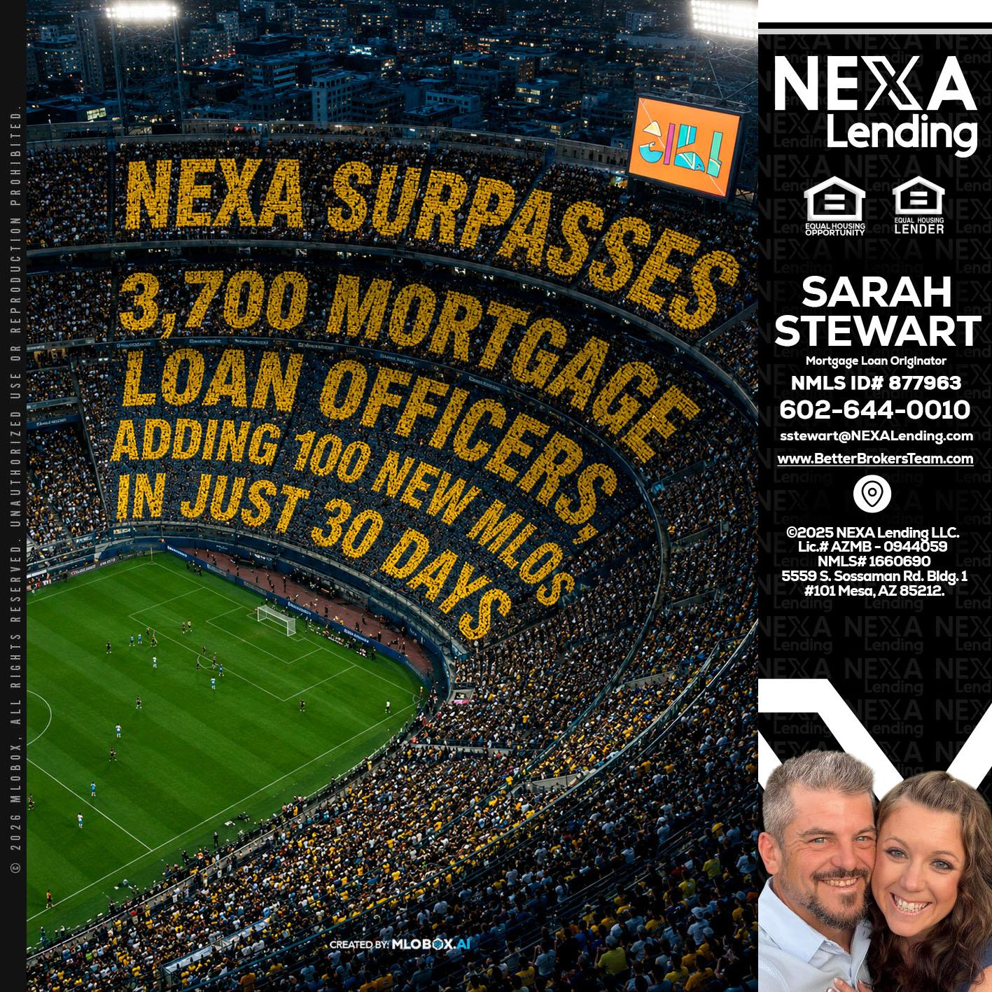 NEXA SURPASSES - Sarah Stewart -Mortgage Loan Originator