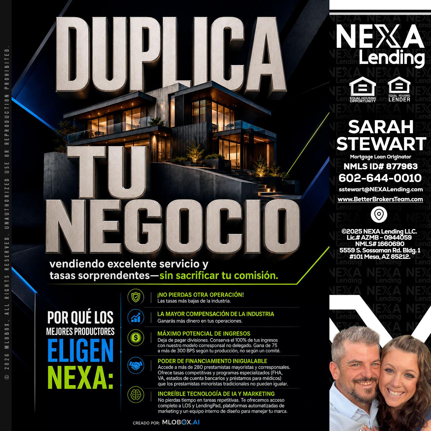 DUPLICA TU NEGOCIO - Sarah Stewart -Mortgage Loan Originator