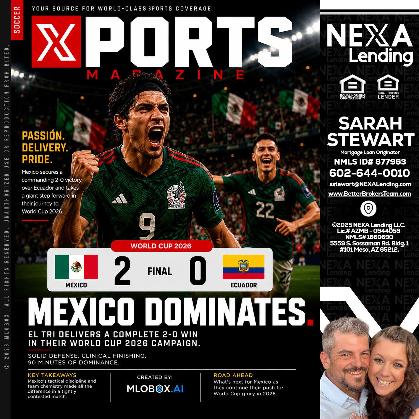 XPORTS MEX 2-0 ECUADOR - Sarah Stewart -Mortgage Loan Originator