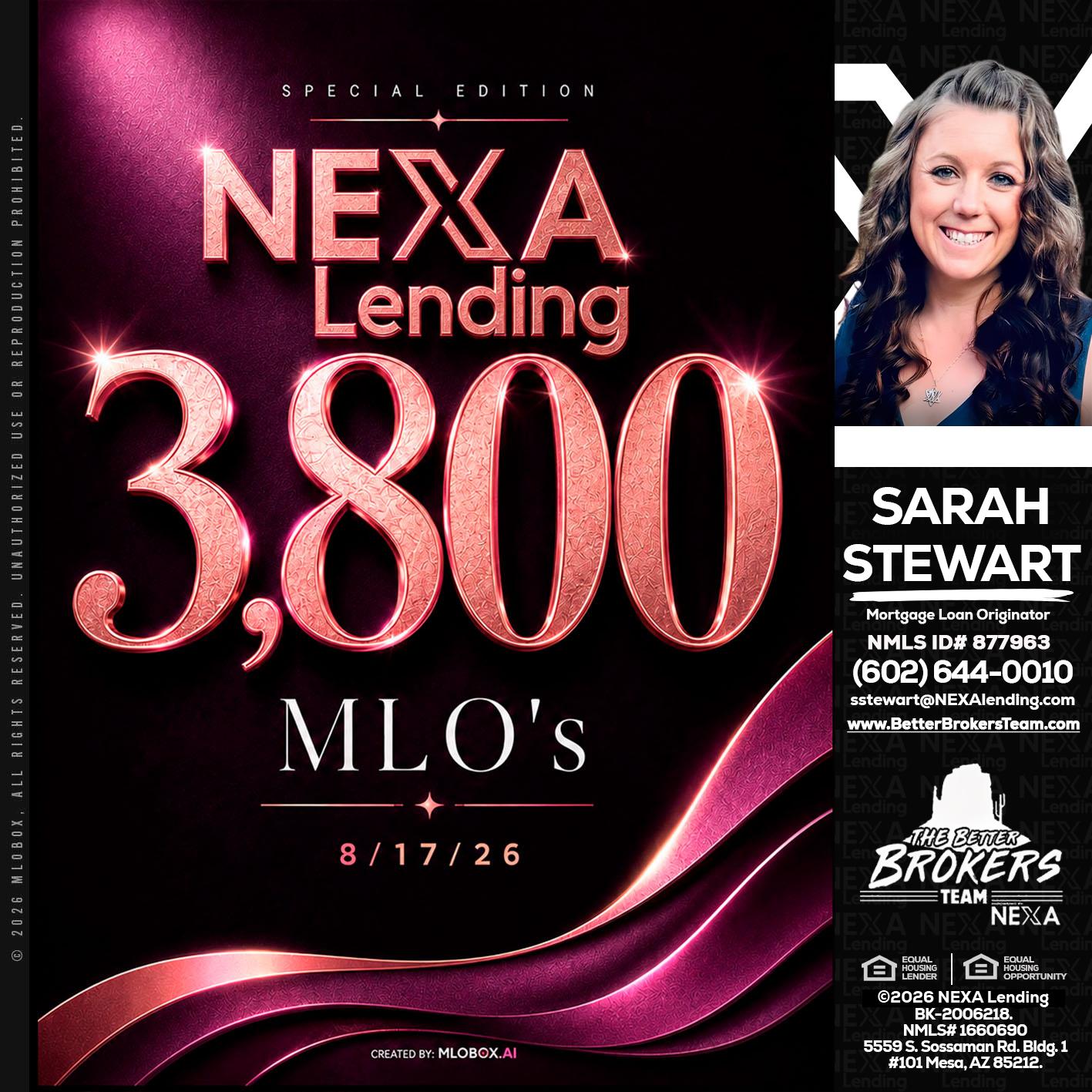 3800 MLOs - Sarah Stewart -Mortgage Loan Originator