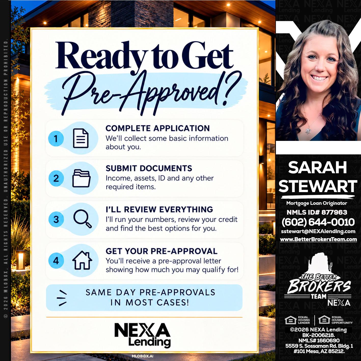 ready to get - Sarah Stewart -Mortgage Loan Originator