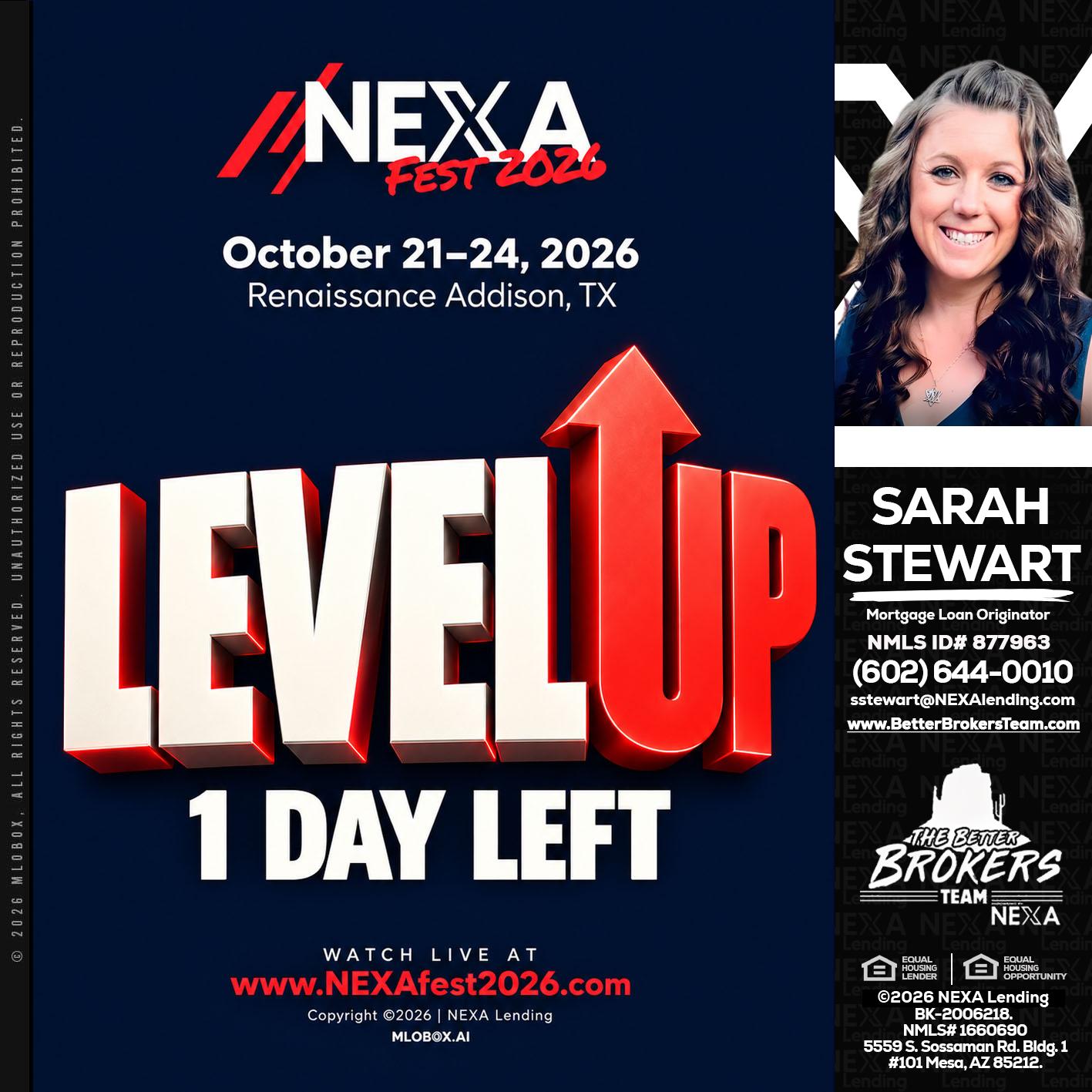 LEVEL UP - Sarah Stewart -Mortgage Loan Originator