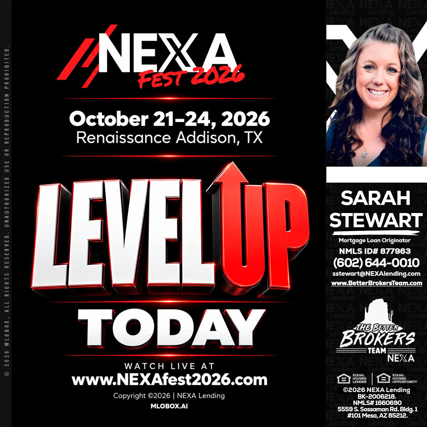 LEVEL UP TODAY - Sarah Stewart -Mortgage Loan Originator